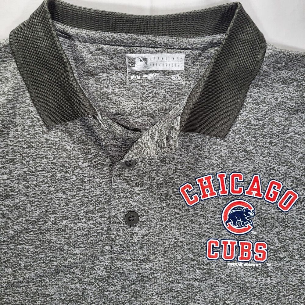Chicago Cubs‎ Men's Medium True Fan Genuine Merchandise Gray Short Sleeve Polo